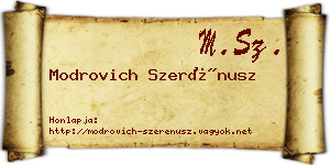 Modrovich Szerénusz névjegykártya